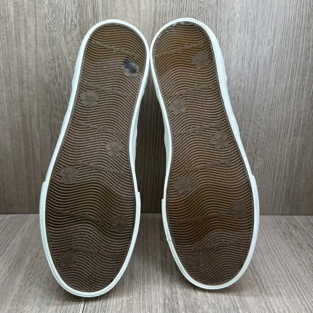 Tommy Bahama Striped Canvas Slip On Sneakers Womens 8.5 Flat Low Top White Gray - Picture 13 of 14